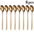 thumbnail image 2 of 8 Pcs Cuillères en Acier Inoxydable Manche Long Cuillères de Dîner Simples et à la Mode Cuillères à Riz, 2 of 9