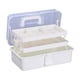 thumbnail image 1 of Caja de almacenamiento de 3 niveles, plegable, con compartimentos, para arte, maleta, portátil Blanco, 1 of 9
