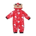 thumbnail image 4 of GRNSHTS Matching Family Christmas Pajamas Sets Funny Cute Cartoon Snowman Printed Hooded Jumpsuit One Piece Sleepwear Set (Baby,0-3 Months), 4 of 6