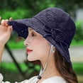thumbnail image 6 of Noric Women's Wide Brim Sun Hat Floral Crochet Cutout UPF 50+ UV Protection Summer Beach Hat with Flower Bow, 6 of 7