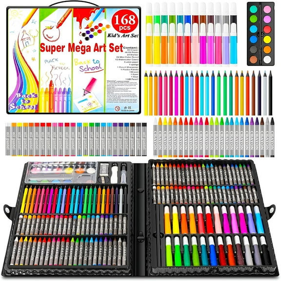 CCOCC Art Supplies Drawing Kit 168-Pack Art Set Drawing Sets Coloring Art Kits Arts and Crafts for Kids Ages 6-8 9-12 Art Supplies for Girls Ages 8-12 Creative Gift Art Box for Kids Adults