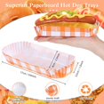 thumbnail image 2 of Bandejas de papel para salchichas Yinkin, 300 unidades, 14,5 x 5 x 2,5 cm (naranja), 2 of 6