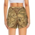 thumbnail image 2 of Lsque World Map1 Printed Women's Running Shorts with Liner Pockets,Elastic Quick Dry Workout Athletic Gym Yoga Shorts,Womens High Waist Shorts-Medium, 2 of 9