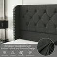 thumbnail image 3 of LARMACE King Size Linen Upholstered  Platform Bed Frame with 4 Storage Drawers and Tufted Headboard,Dark Grey, 3 of 9