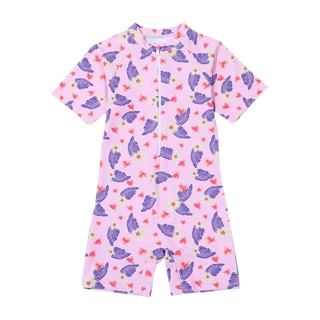Teen Girls Rash Guard Swimsuit Floral Printing Long Sleeve Sun Protection Beach Swimsuit Bikini XL Girls Clothing