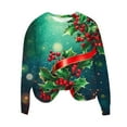thumbnail image 2 of Craaazy Christmas Printed Shirts For Women Casual Crew Neck Tops Loose Long Sleeve Fall Sweatshirt Xmas Tree Print Funny Merry Christmas Gifts, 2 of 4