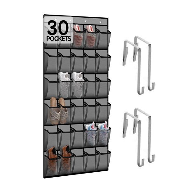 Organizador de zapatos Kotkn, 30 compartimentos, malla transpirable, gris