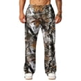 thumbnail image 4 of Havenx Camo Sweatpants for Men Wide Leg Dry Leaf Print Elastic Waist Sweat Pant with Pockets Open Bottom Camouflage Trousers Workout Athletic Jogger Soft Lounge Outfits,Coffee 2XL, 4 of 7