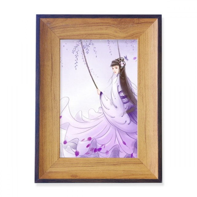 Under Wisteria Chinese Style Watercolor Photo Frame Exhibition Display Art Desktop Painting