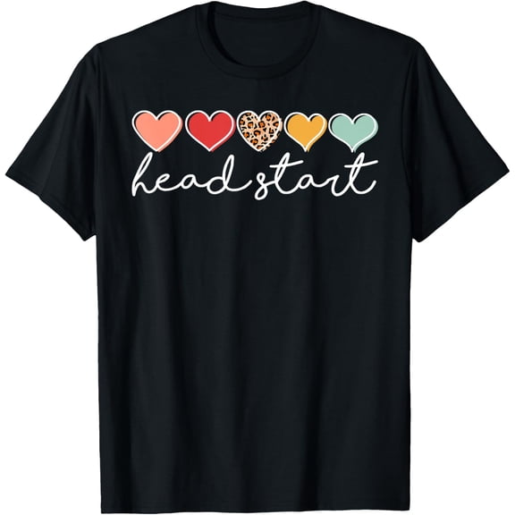 Back To School Head Start Heart Homeschool Headstart Teacher T-Shirt