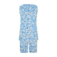 thumbnail image 5 of Alkepwun Womens Pajama Sets 2 Piece Soft Lounge Set Cute Floral Tank Top with Pj Shorts Cozy Sleepwear Sleeveless Pjs Casual Loungewear, 5 of 6