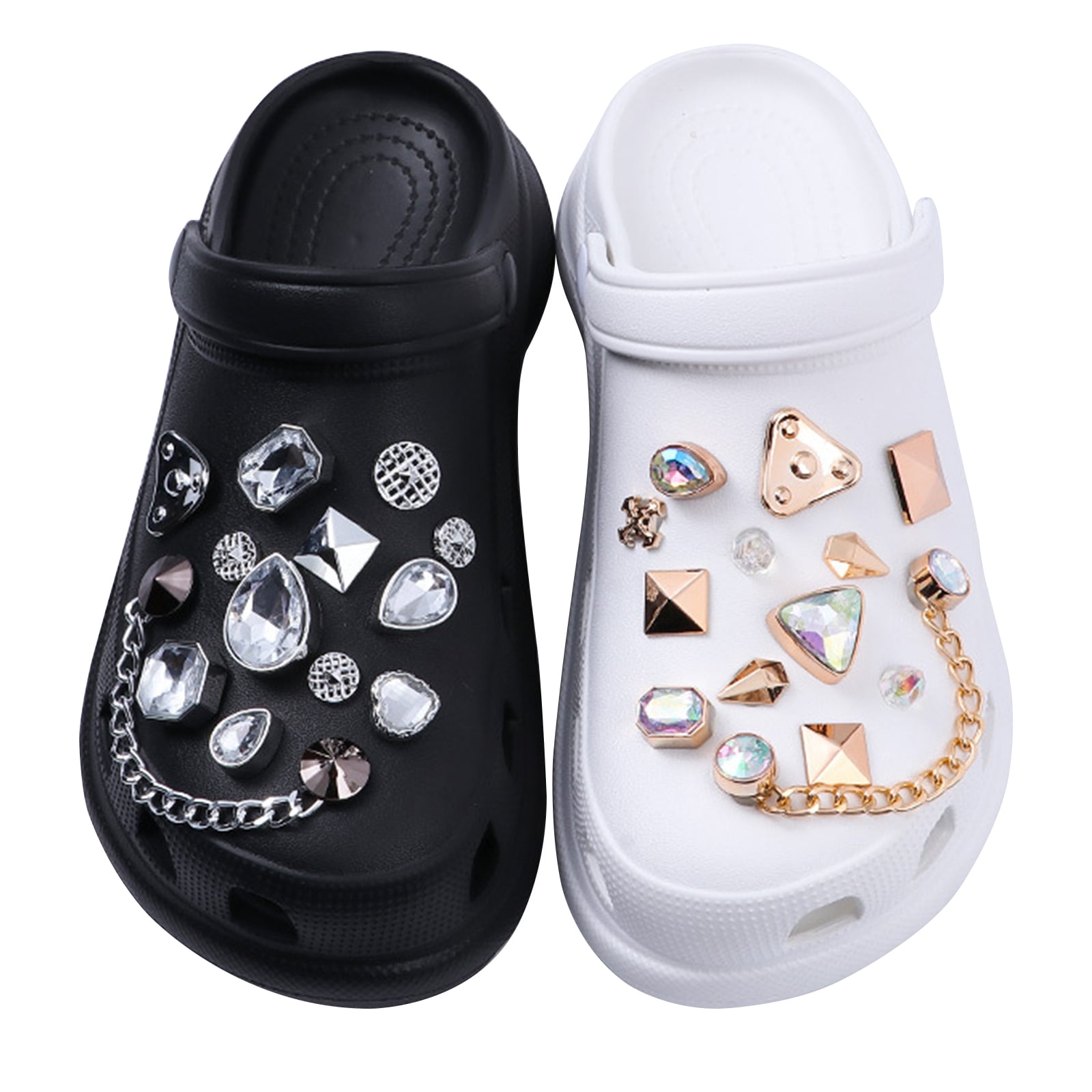 CRYSTAL DIAMOND SPARKLY Rhinestone Shoe Charms For Crocs DIY Shoes B $12.25  - PicClick AU