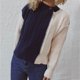 thumbnail image 4 of Gibobby Sueteres Para Mujeres Calientitos Chaqueta de suéter de empalme de color torcido con cremallera de cuello redondo de otoño e invierno para mujer(Marina,M), 4 of 6