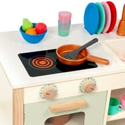 Battat Two n One Wooden Kitchen Café with Dishes and Chalkboard, Toddler and Preschool Toys