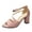 Pink, variant on Women's Platform Sandals Point Open Toe Ankle Strap Square Heels Fashion Lightweight Summer Elegant Wedding Party Dress Shoes Green Size 9