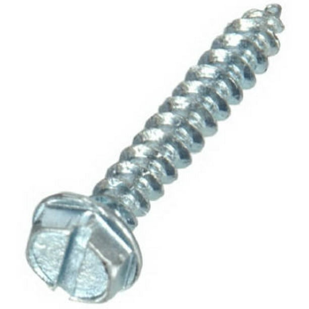 Hillman 70298 Slotted Zinc Sheet Metal Screw, 10 x 1", 100 Pack