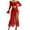 Red, variant on JSGEK Women's Mesh Lingerie Set Sheer Off Shoulder Crop Top with Maxi Skirt and Thong Red L