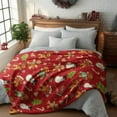 thumbnail image 3 of Christmas Flannel Blanket Throw, Red Gingerbread Man Christmas Bear Soft Fuzzy Plush Cozy Fleece Blankets for Couch Sofa Bed Lounging, Ideal Gifts for Kids Adults Wife Self, 60x80, 3 of 7