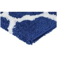 Mainstays Navy & White Fretwork Polyester Bath Rug