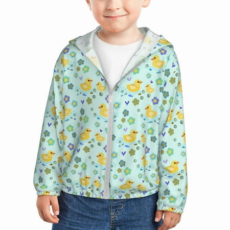 

Lukts Duck Cartoon Print Children s Long-Sleeved Sun Protection Clothing Hooded Sweatshirts for Boys and Girls Outdoor Sports-2 Years
