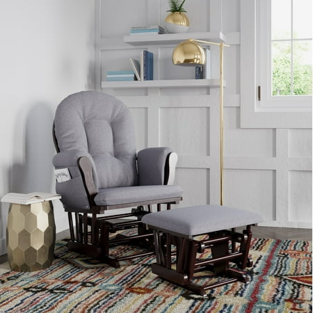 Storkcraft Hoop Nursery Glider and Ottoman, Espresso with Gray Swirl