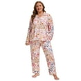 thumbnail image 5 of MUKVIK Plus Size Pajamas for Women Set Long Sleeve Button Down with Pockets, 5 of 6