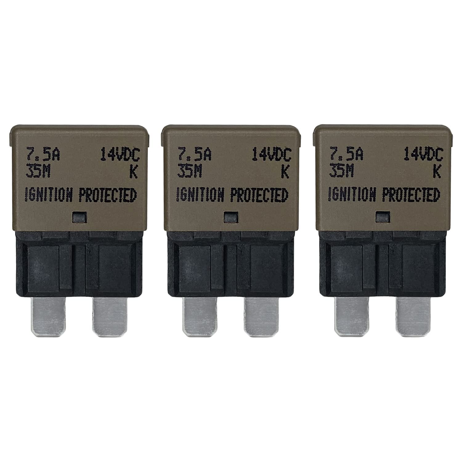 Auto Reset ATC/ATO 7.5 Amp Circuit Breaker Fuse for Automotive Marine