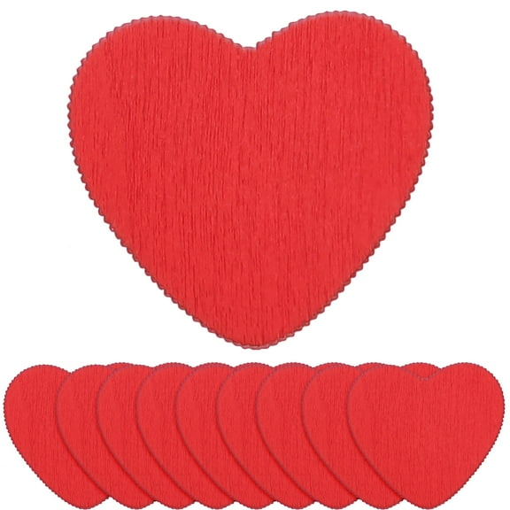 HOMEMAXS 200Pcs Valentine's Day Wooden Heart Slices DIY Crafts with Sponge Stickers