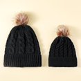 thumbnail image 4 of Thermal Beanie Hat Stay Warm Stylish Parent-Child Autumn Winter Cold-proof Fine Workmanship Hat for Cold Weather, 4 of 10