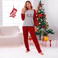 thumbnail image 3 of Pijamas a juego de Navidad para mujer, estampado de leopardo, Feliz Navidad, conjunto de pijamas blancos para mujer, 3 of 3