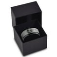 thumbnail image 3 of Tungsten Alice in Wonderland Cheshire Cat Band Ring 8mm Men Women Comfort Fit Black Step Bevel Edge Brushed Gray Polished, 3 of 4
