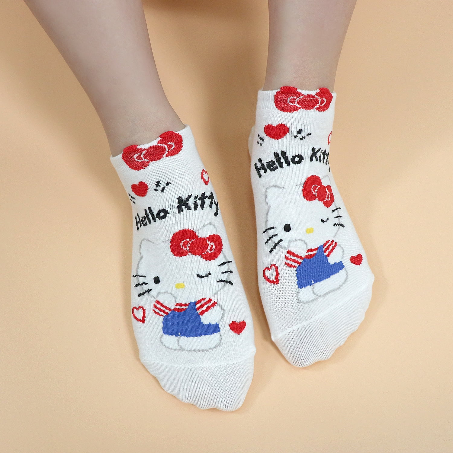 Hello Kitty Official Licensed Women's Ankle, Cute Character Design, 8 pack Set Collection