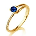 thumbnail image 2 of 1.50 Carat 6mm Round Cut Sapphire And Moissanite Diamond Engagement Ring in 10k Yellow Gold, 2 of 2