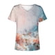 thumbnail image 5 of Blusa estampada de verano para mujer, camisetas casuales de manga corta con cuello en V, camisetas Pompotops  hkajfhjk472781, 5 of 5