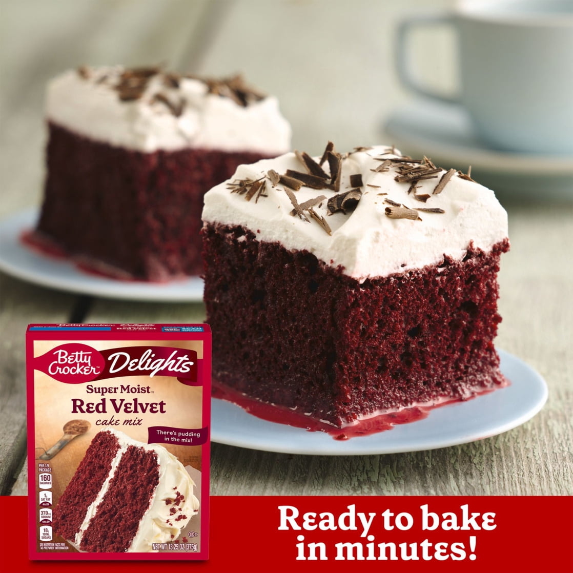 (12 pack) Betty Crocker Delights Super Moist Red Velvet Cake Mix, 13.25 oz.