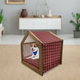 thumbnail image 3 of Plaid Pet House, Lumberjack Fashion Buffalo Checks Pattern Retro Style Grid Composition, Outdoor & Indoor Portable Dog Kennel with Pillow and Cover, 5 Sizes, Orange Black, by Ambesonne, 3 of 5