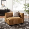 thumbnail image 2 of Modular Sofa Chair, Black Brown, Velvet, French Living Lounge Cafe Lobby Hospitality Restaurant, Modern Contemporary Boutique HB33732, 2 of 6
