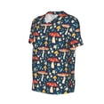 thumbnail image 6 of Fotbe Colorful Mushrooms Baseball Jersey Shirt for Men and Women, Casual Short Sleeves Button Down T-Shirt-Small, 6 of 9