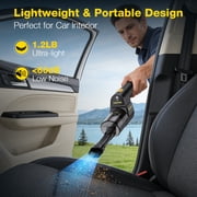AVAPOW Car Vacuum Cordless, 2-in-1 Handheld Vacuum & Air Duster with LED Light and Multi-Nozzles, Powerful Suction Portable Mini Vacuum Cleaner for Car, Home, Office, Keyboard, Pet