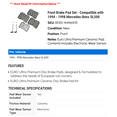thumbnail image 2 of Front Brake Pad Set - Compatible with 1994 - 1998 Mercedes-Benz SL500 1995 1996 1997, 2 of 2