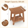 thumbnail image 3 of Giantex Shower Benches for Inside Shower, Foot Stool w/w/Handle Shower Head & Soap Holder, Brown, 3 of 7