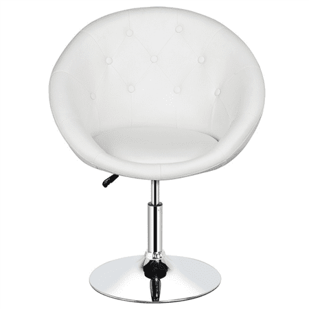 Yaheetech Modern Round Back Tufted Swivel Chair Barstool Lounge Pub Yaheetech Modern Round Back Tufted Swivel Chair Barstool Lounge Pub Bar White