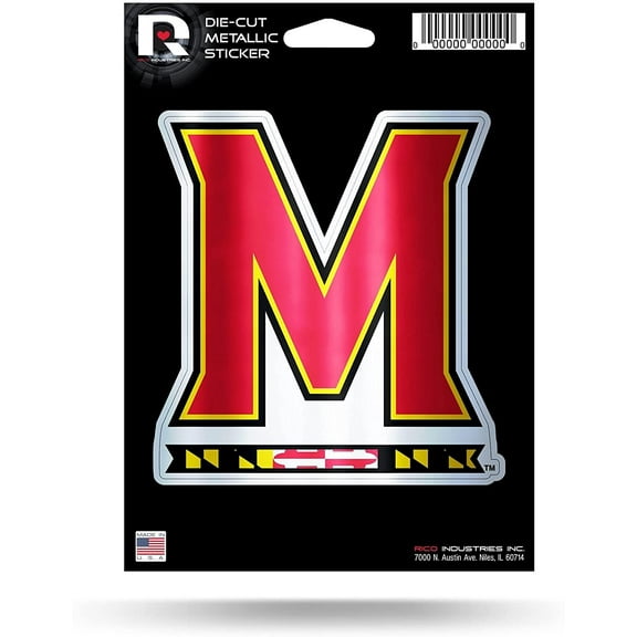 University of Maryland Terrapins 5 Inch Sticker Decal Metallic Shimmer Design Flat Vinyl