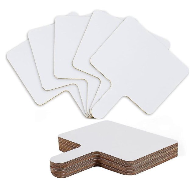 10Pcs 9.6X8Inch Dry Erase Answers Paddle, Handhold Wooden White Board Double Sided Dry Erase Answer