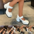 thumbnail image 2 of Mepaouo Mary Janes Shoes for Women Platform Square Toe Strappy Dress Wedding Party Pumps Shoes Oxfords, 2 of 6