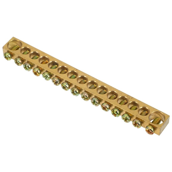 FRCOLOR Bus Bar Distribution Block 15-Holes Ground Bar Terminal Ground Bar Battery Distribution Block Terminal Strip Copper Bar Distribution Block Busbar Ground Bus Bar