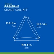 Coolaroo Premium Outdoor Sun Shade Sail with Hardware Kit 95% UV Block Protection for Backyard, Garden, Patio, 165 Triangle, Stone