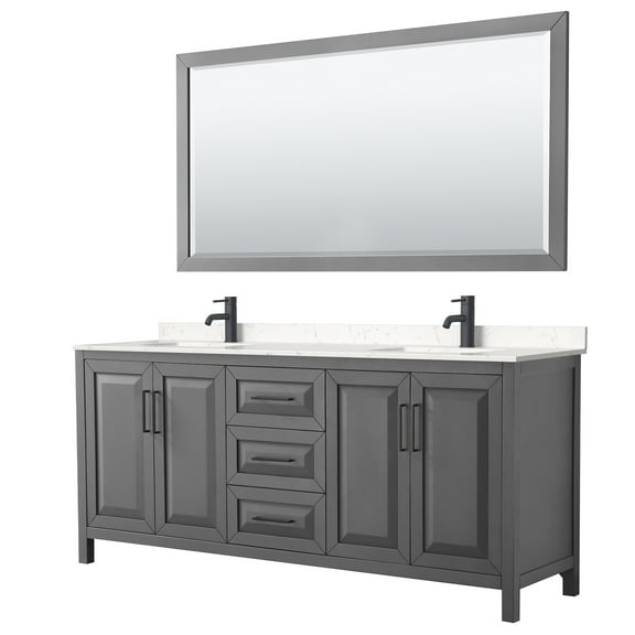 Wyndham Collection Wcv252580d-Vca-M70 Daria 80" Free Standing Double Basin Vanity Set -