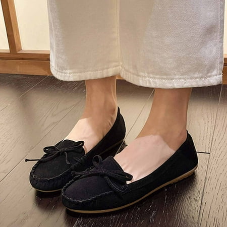 Women s Flat Ballet Shoes Knit Flat Shoes for Women Round Toe Slip on Women Flats for Dressy Casual Office Work Wedding Comfort Soft Black 6