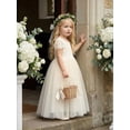 thumbnail image 2 of 2Bunnies Girls' 12M-12yr Paisley Lace Tulle Short Sleeve Maxi Flower Girl Dress, 2 of 7